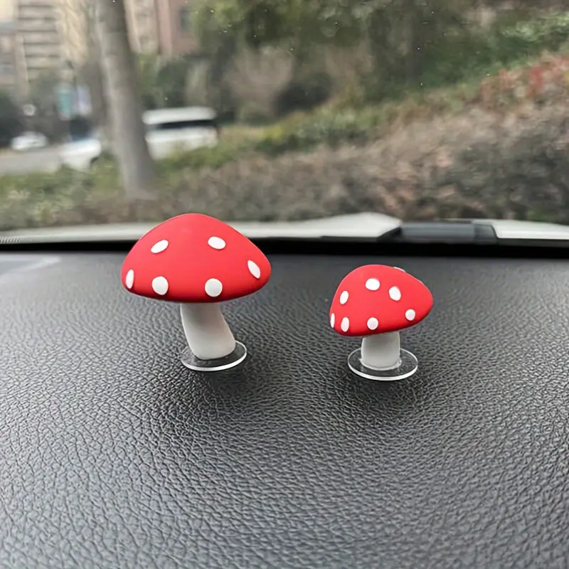 Cute Mushroom Healing Decoration Series Car Decorations, New Car Interior Car Center Console Ornaments