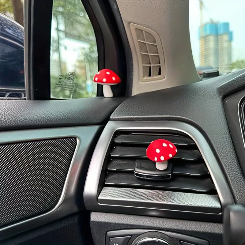 Cute Mushroom Healing Decoration Series Car Decorations, New Car Interior Car Center Console Ornaments