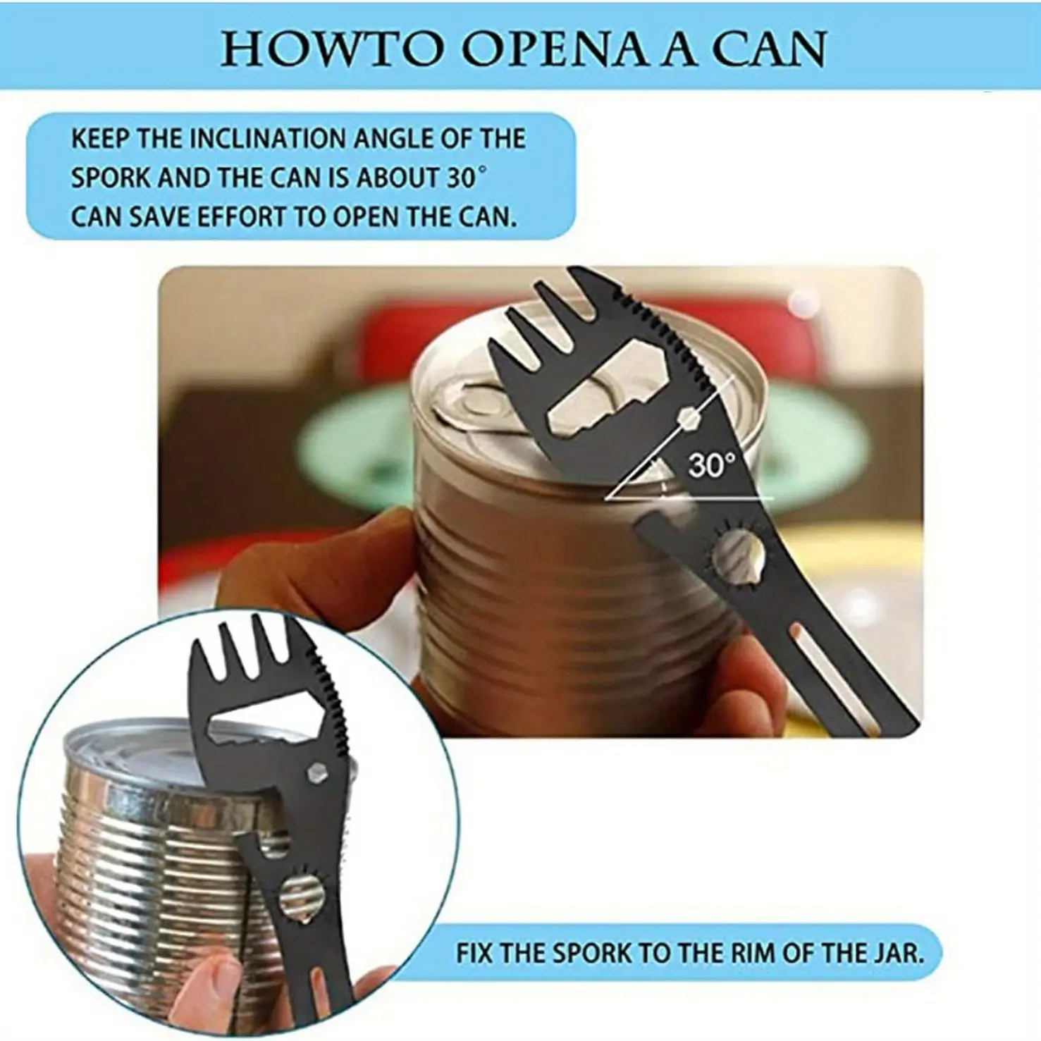 1PC 10 in 1 Outdoor Multi functional Wrench Bottle Opener Spoon Can Opener Harpoon Spoon Camping Tableware Supplies