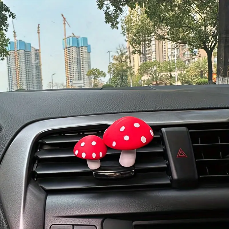 Cute Mushroom Healing Decoration Series Car Decorations, New Car Interior Car Center Console Ornaments