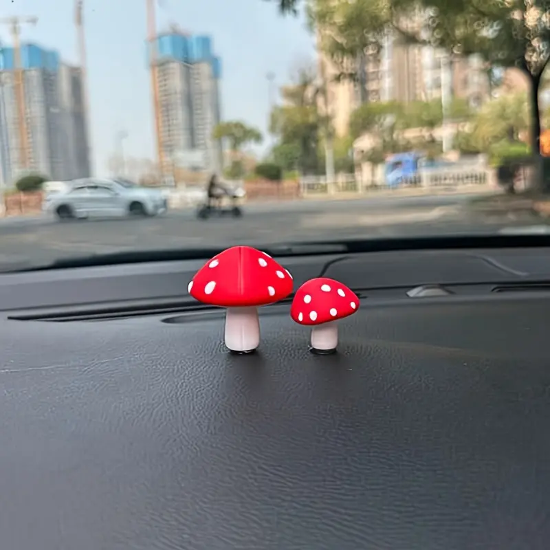 Cute Mushroom Healing Decoration Series Car Decorations, New Car Interior Car Center Console Ornaments