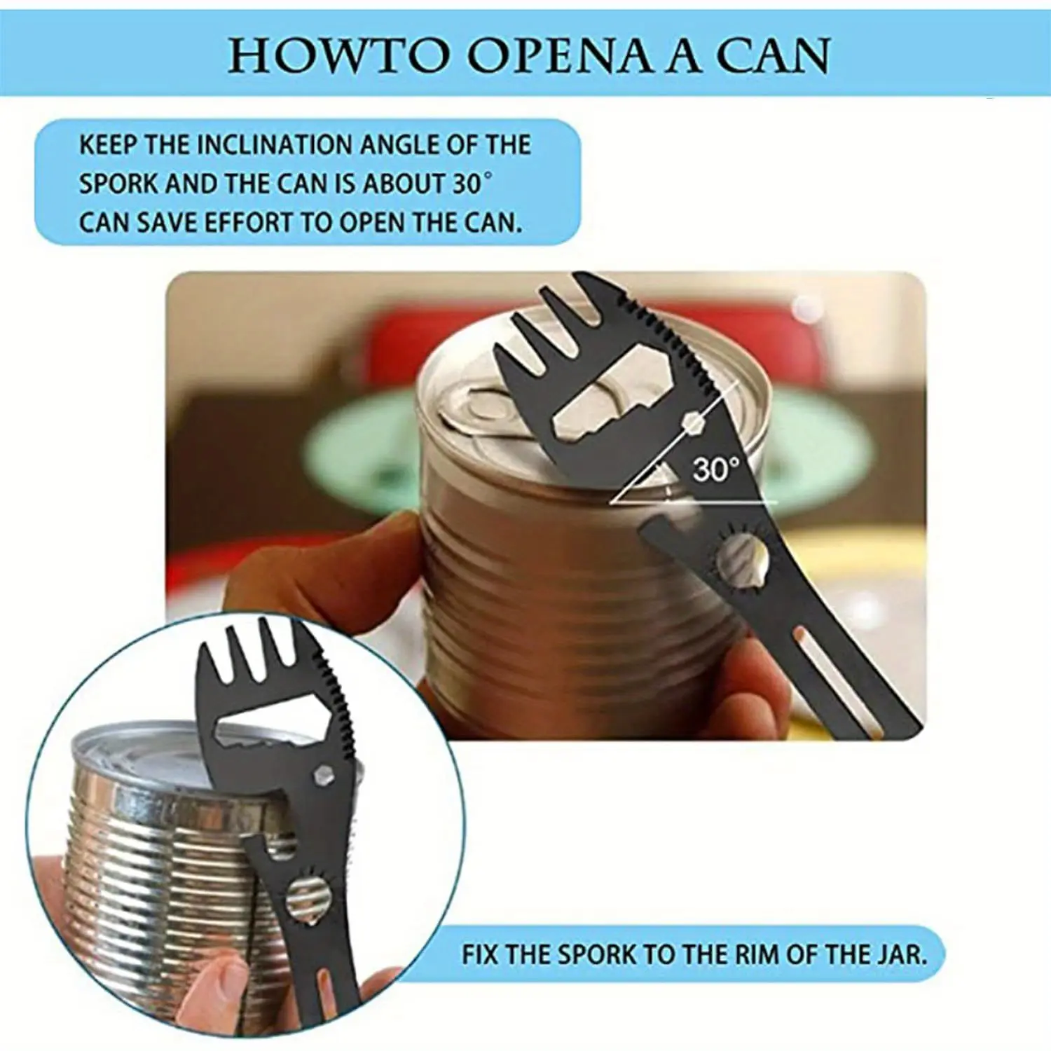 1PC 10 in 1 Outdoor Multi functional Wrench Bottle Opener Spoon Can Opener Harpoon Spoon Camping Tableware Supplies