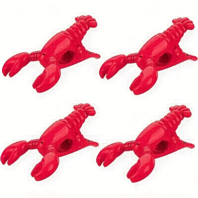 4pcs Red Lobster Clip, Beach Towel Clip, Multi-Purpose Clothespin