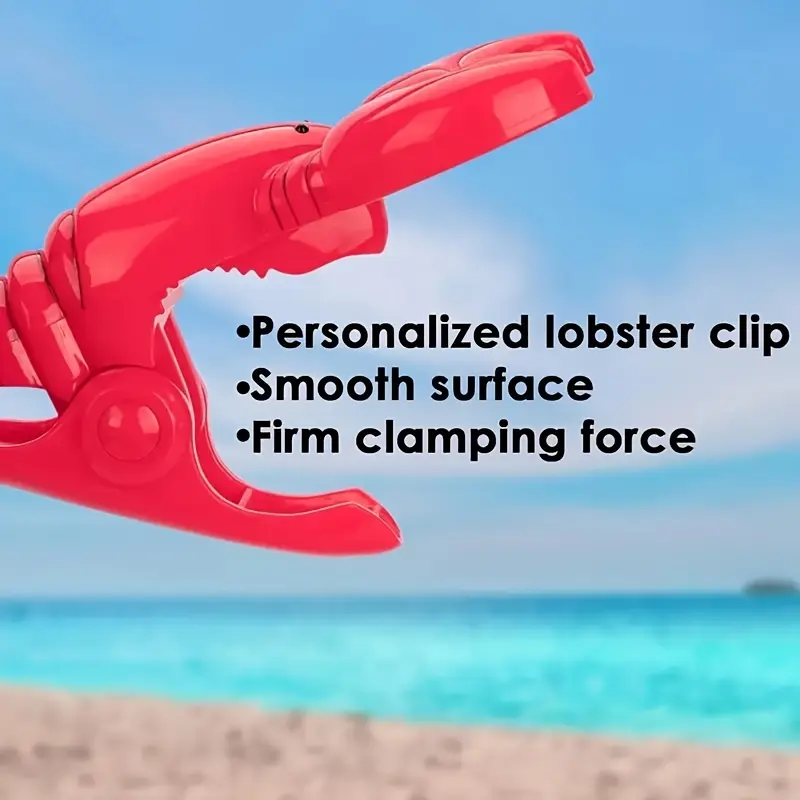 4pcs Red Lobster Clip, Beach Towel Clip, Multi-Purpose Clothespin