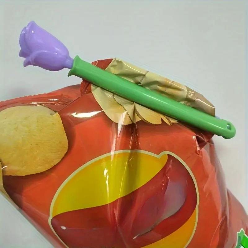 5pcs Rose-shaped food storage clip, sturdy sealing clip