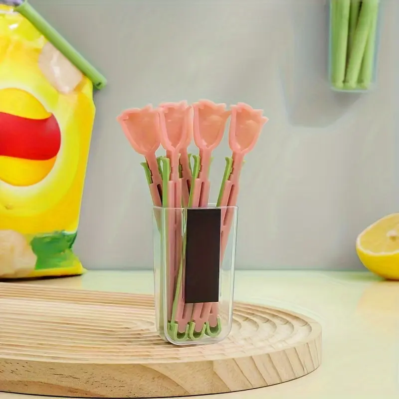 5pcs Rose-shaped food storage clip, sturdy sealing clip