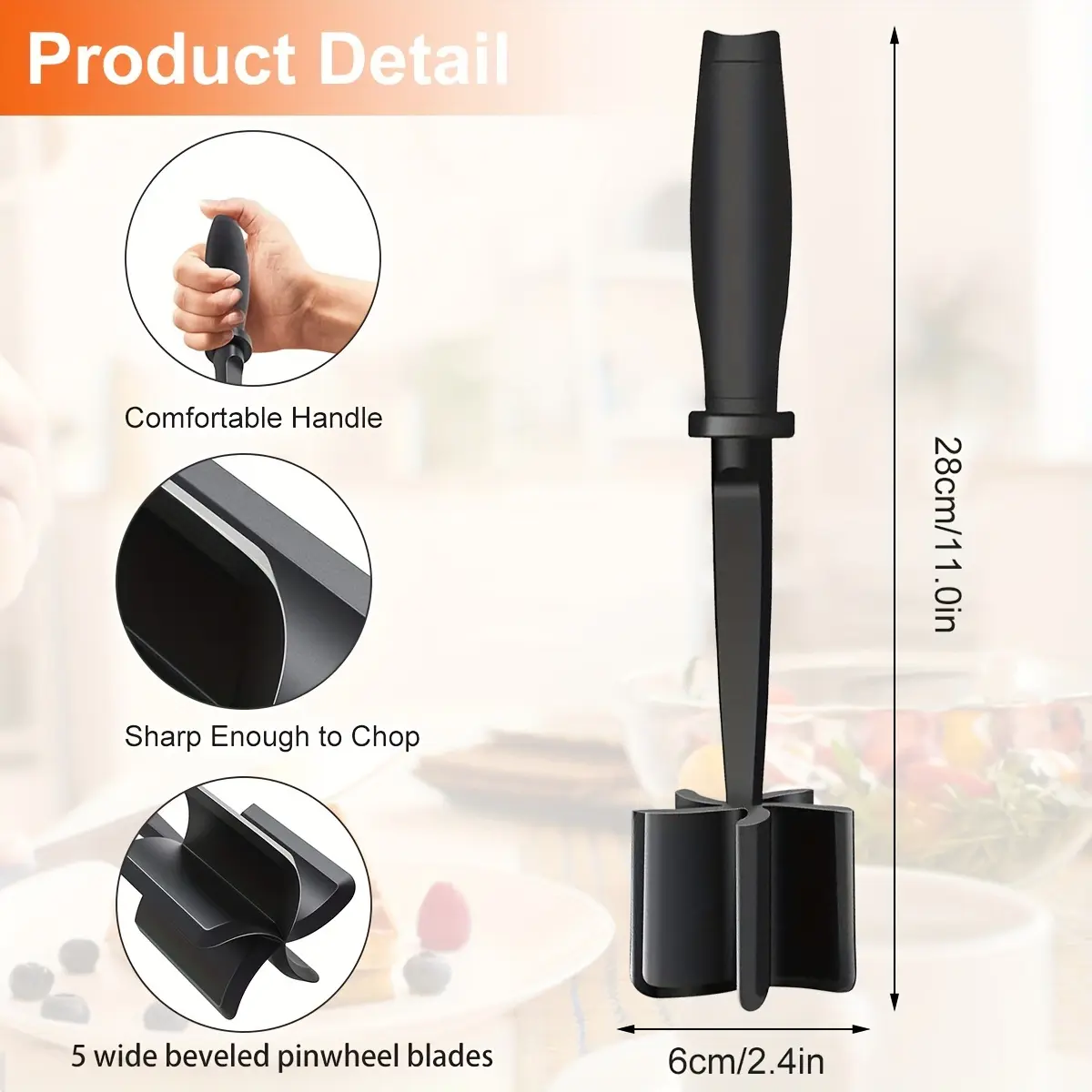 1pc Heat-resistant Meat Mincer with Anti-Slip Handle, Multi-functional Burger Beef Grinder