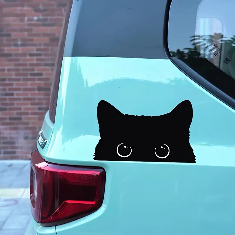 1PC Cartoon Fun Black Cat Car Stickers Body Bumper Scratches Covering Decorative Stickers