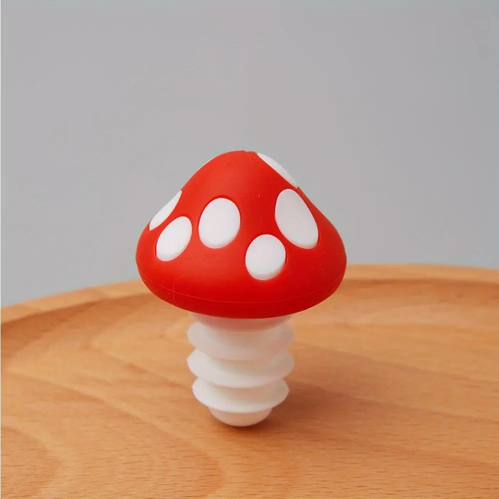2pcs Holiday Mushroom Wine Bottle Stopper - Kitchen Gadget for Bottles