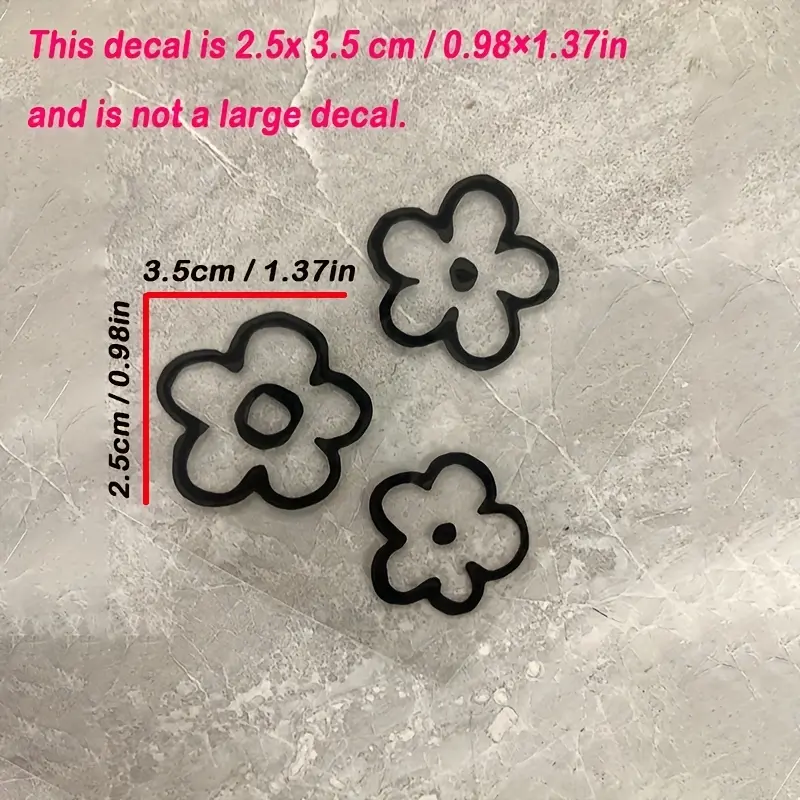 3PCS Flower design car mirror bumper decoration stickers and sticker accessories