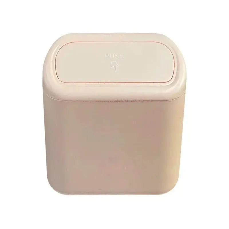 Car Trash Bin Hanging Vehicle Garbage Dust Case Storage Box Black Abs Square Pressing Type Trash Can Auto Interior Accessories