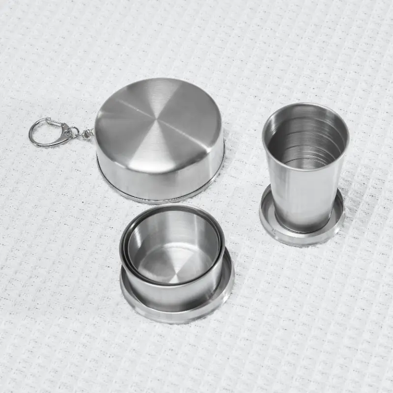 Portable Stainless Steel Foldable Cup 75ml/150ml/250ml Outdoor Travel Collapsible Coffee Mug Telescopic  Hiking Camping Water