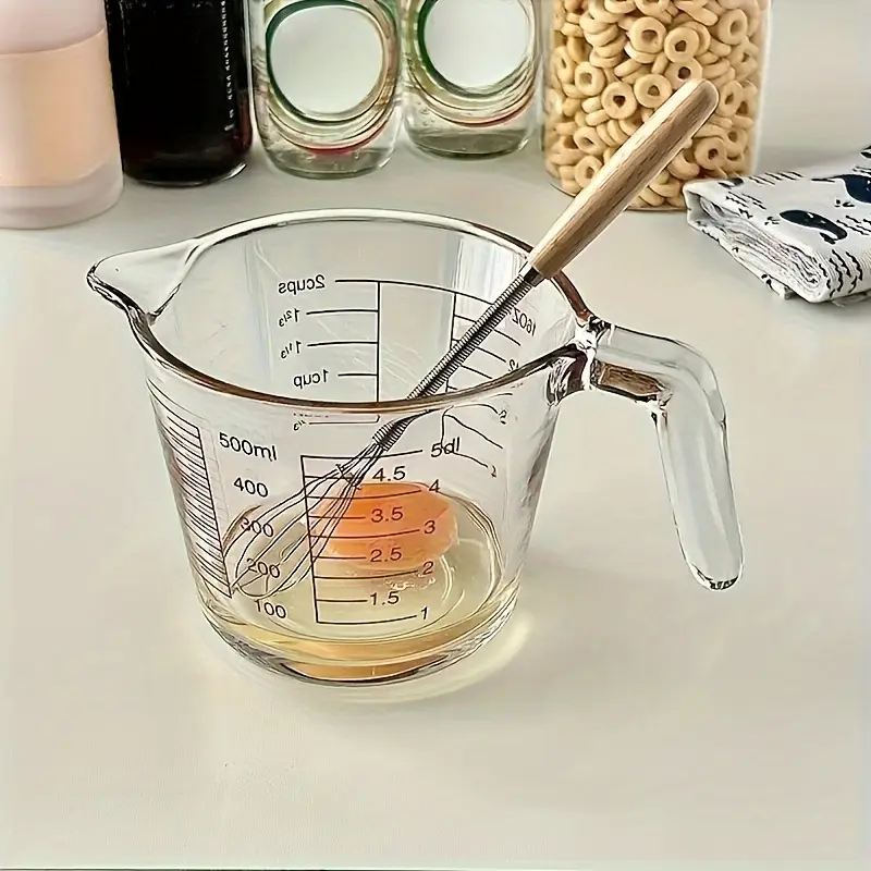 1PC Mini Eggbeater with Wooden Handle, Cream Blender