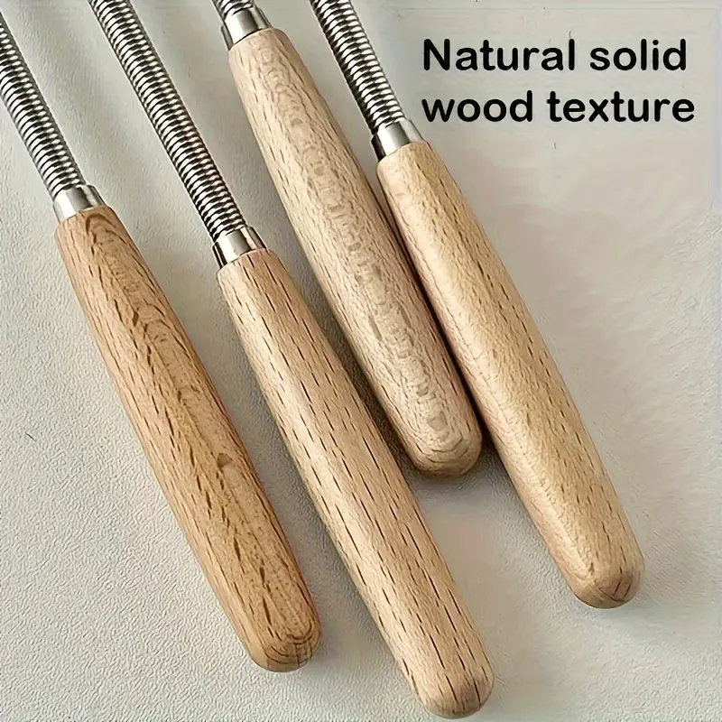1PC Mini Eggbeater with Wooden Handle, Cream Blender