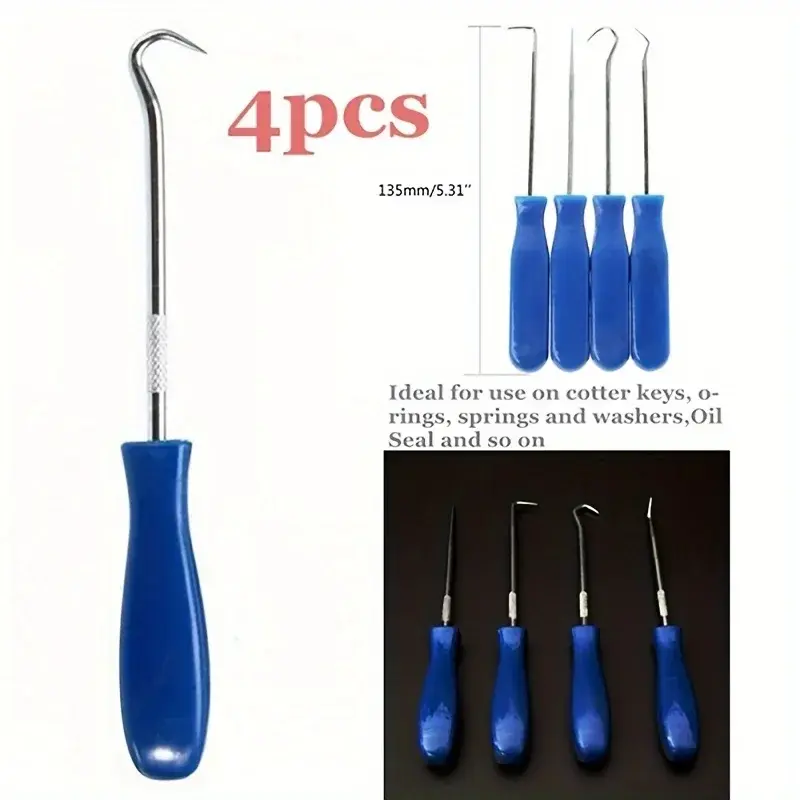 4pcs/set Oil Seal Driver, Pull Hook, Pick Tyre, Stone, Clean Toner Cartridge, Powder Adding Tool, Car Maintenance