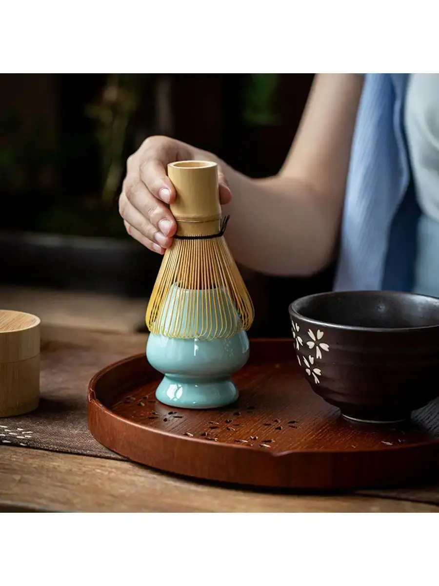 Japanese Matcha Tea: Brush Baiben Li Song Dynasty Tea Pointing Tool Matcha Bowl Tea: Stand Tea Dipper Stir Brush Bamboo