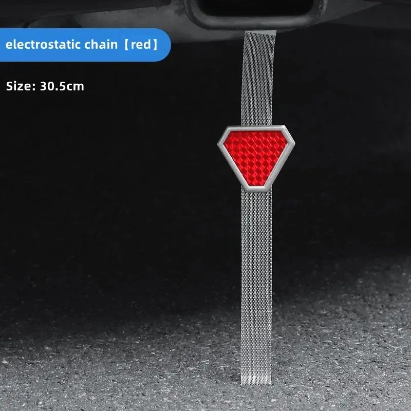 1PC Automobile anti-static device, vehicle mounted equipment, drag chain with small triangle, reflective grounding metal belt