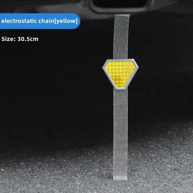 1PC Automobile anti-static device, vehicle mounted equipment, drag chain with small triangle, reflective grounding metal belt