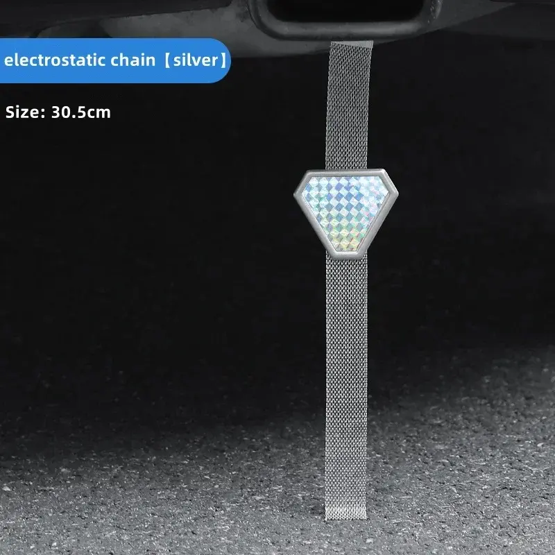 1PC Automobile anti-static device, vehicle mounted equipment, drag chain with small triangle, reflective grounding metal belt