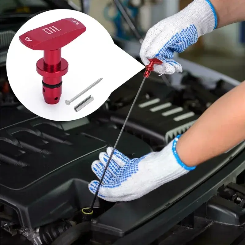 1PC Billet Aluminum Car Oil Dipstick Pull Handle Automobile Replacement Engine Oil Handle For Ford Mustang GT V8 GT500 99-11