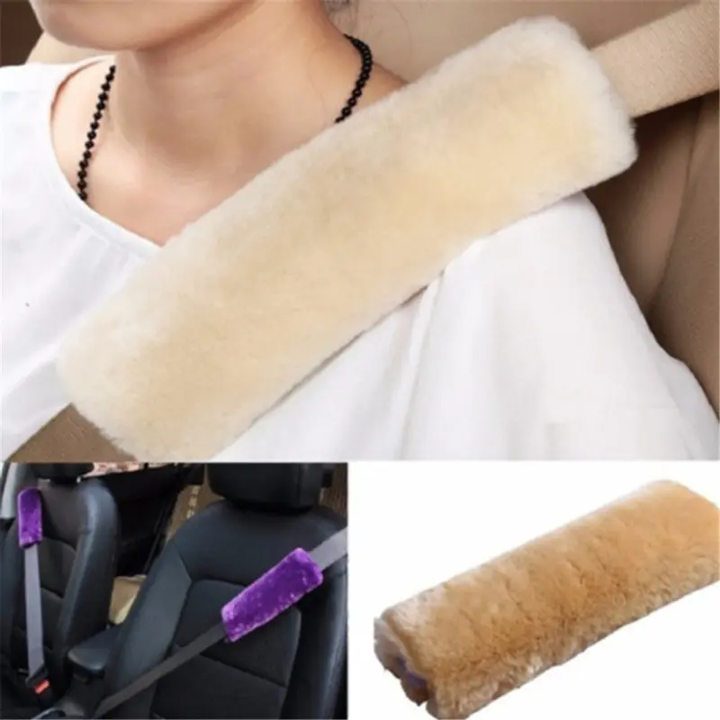 2PCS Car shoulder protector, safety belt cover, plush shoulder protection, anti friction shoulder protector accessories
