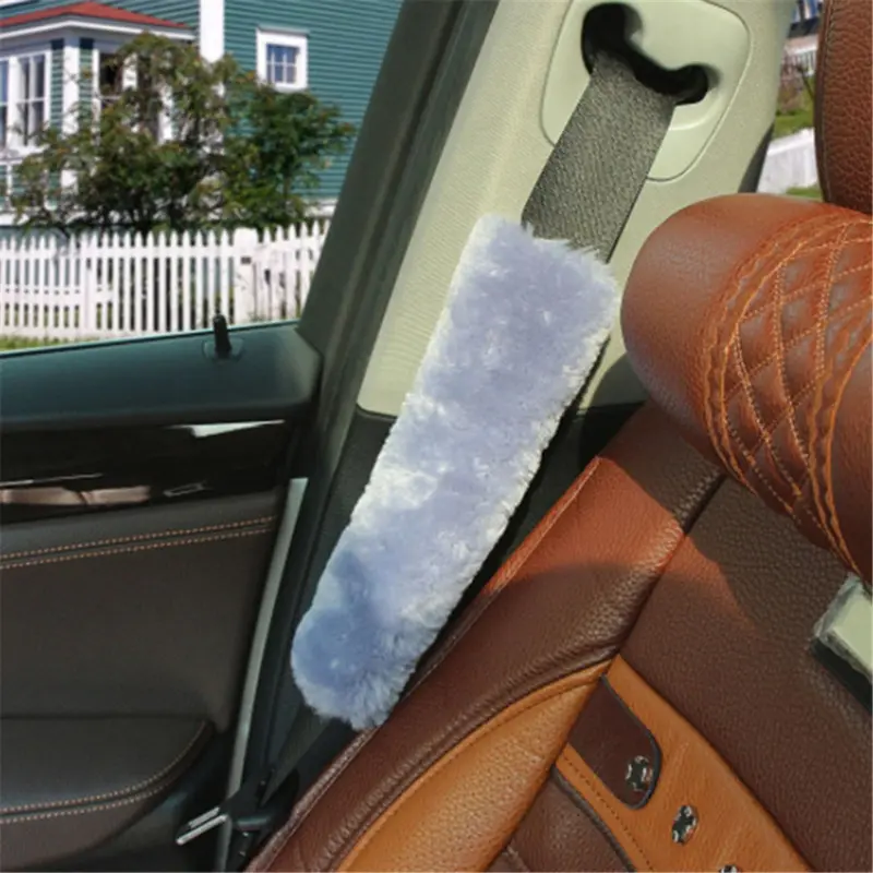 2PCS Car shoulder protector, safety belt cover, plush shoulder protection, anti friction shoulder protector accessories