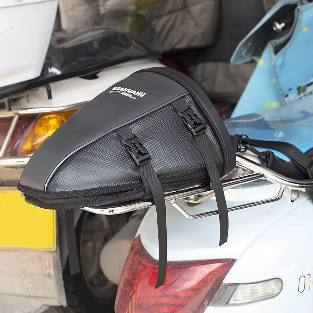 Motorcycle Rear Seat Bag Large Capacity Waterproof Crossbody Tail Bag Multifunctional Motorcycle Saddle Bag for Outdoor Riding