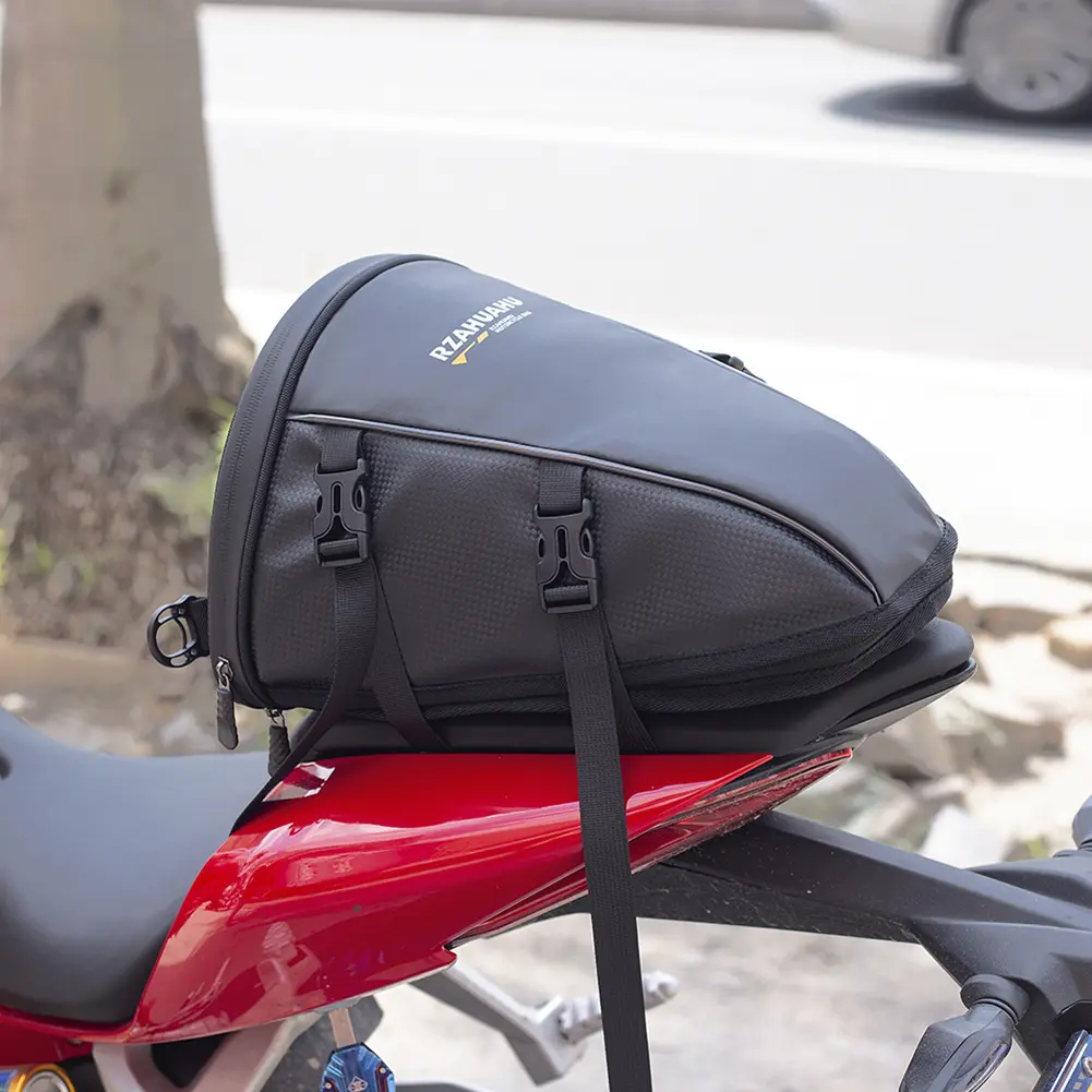 Motorcycle Rear Seat Bag Large Capacity Waterproof Crossbody Tail Bag Multifunctional Motorcycle Saddle Bag for Outdoor Riding