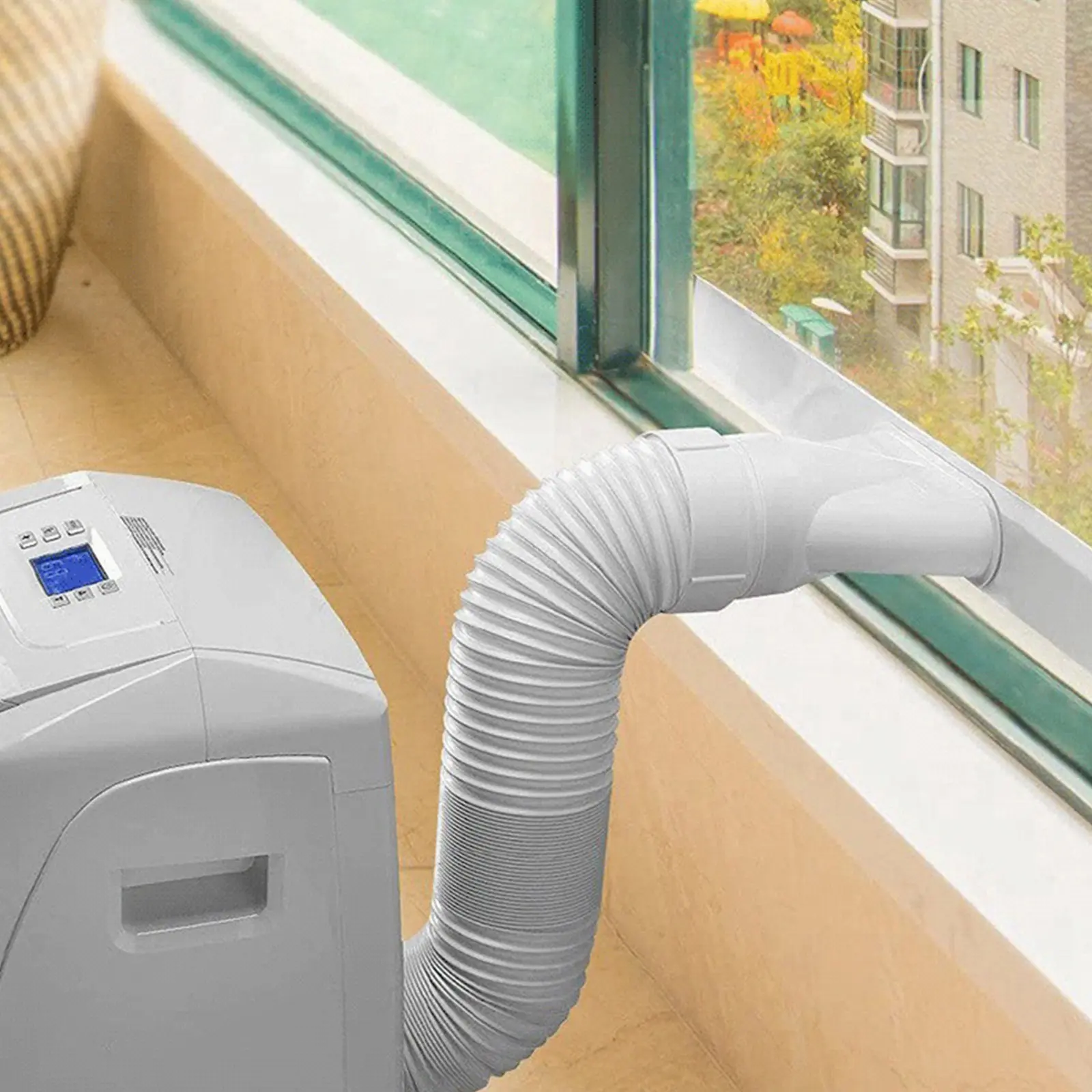 Air Conditioner Window Vent Kit Adjustable Air Conditioner Exhaust Hose Tube Connector Extension Pipe AC Exhaust Vent Hose Set