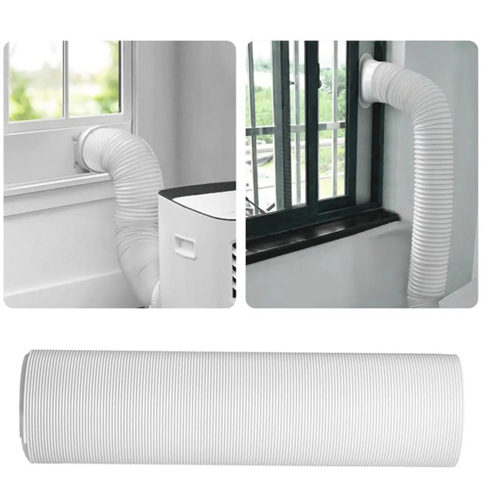 Air Conditioner Window Vent Kit Adjustable Air Conditioner Exhaust Hose Tube Connector Extension Pipe AC Exhaust Vent Hose Set
