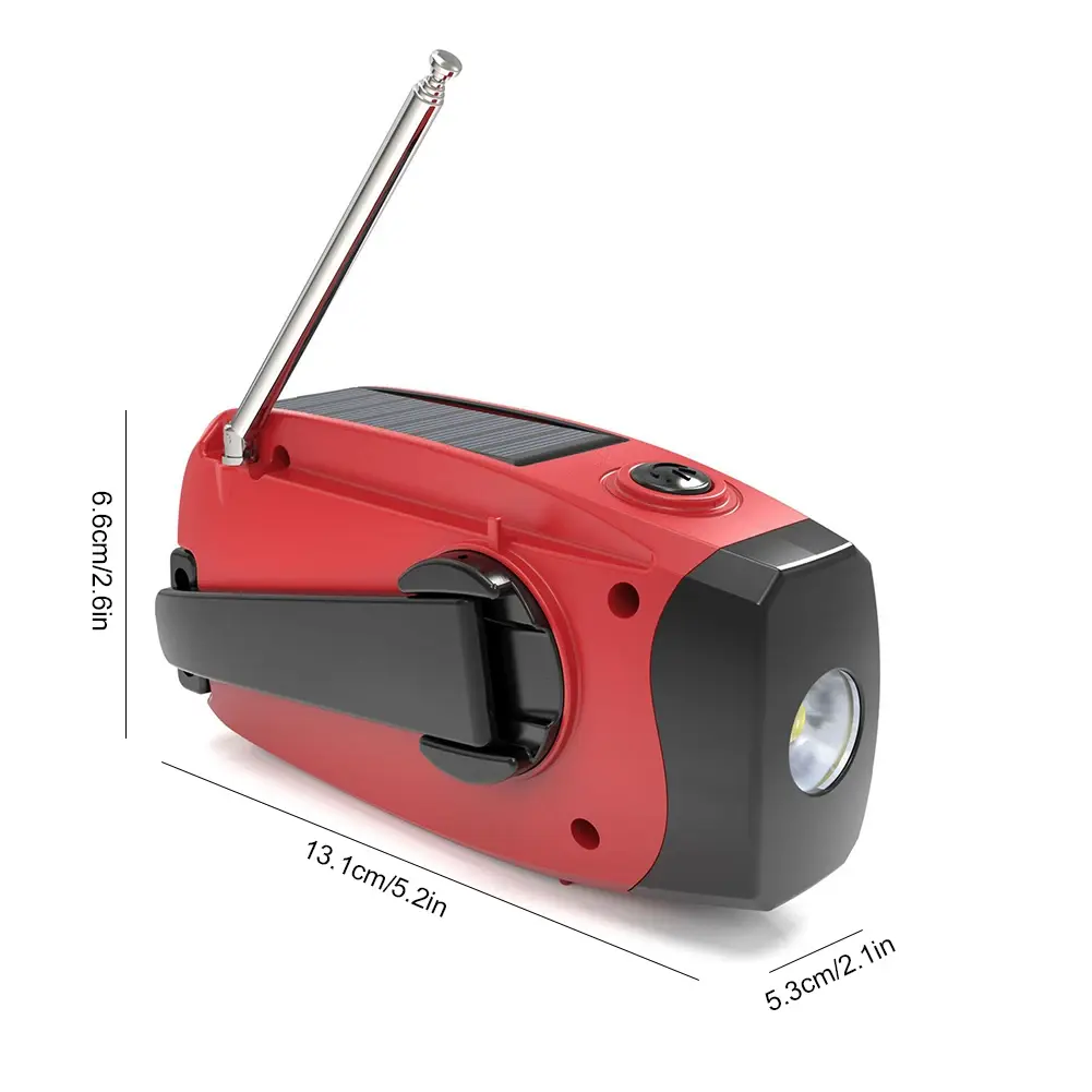 Multifunction Radio 2000mAh Portable Hand Crank Solar Radio USB FM/AM/WB Weather Radios Emergency Flashlight Power Bank
