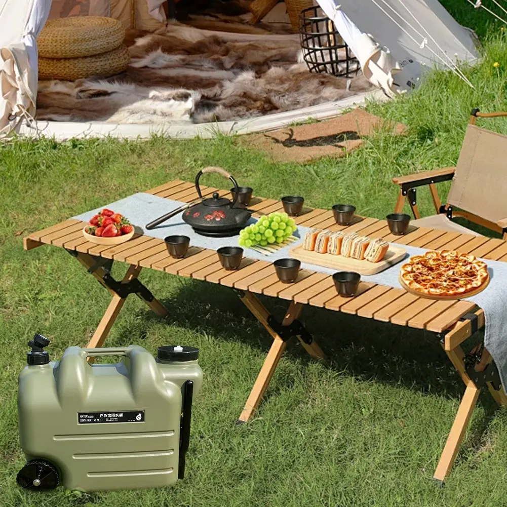 28L Portable Trolley Large Water Tank No Leakage with Faucet & Wheel Car Drinking Water Storage Box Water Jug for Picnic Hiking