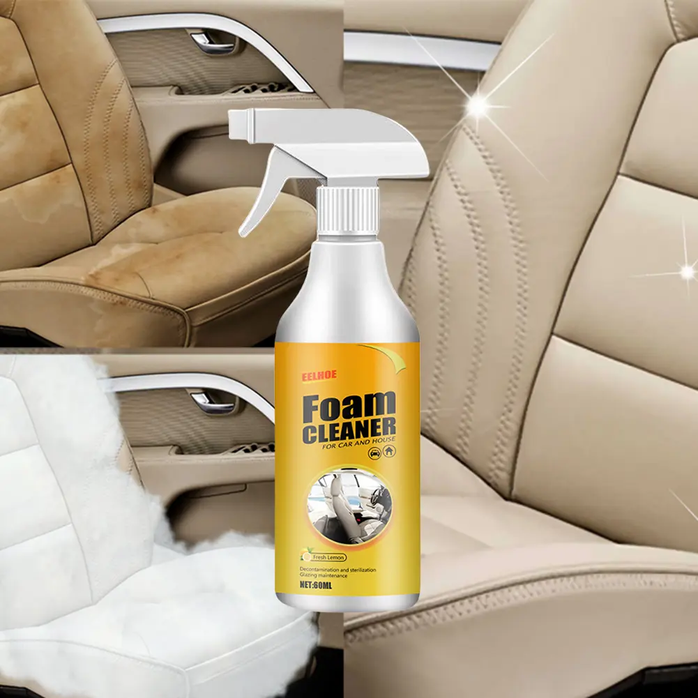 60ml Multi-Purpose Foam Cleaner Leather Seat Cleaning Tool Powerful Car Foam Spray Car Interior Stain Removal Maintenance Wash