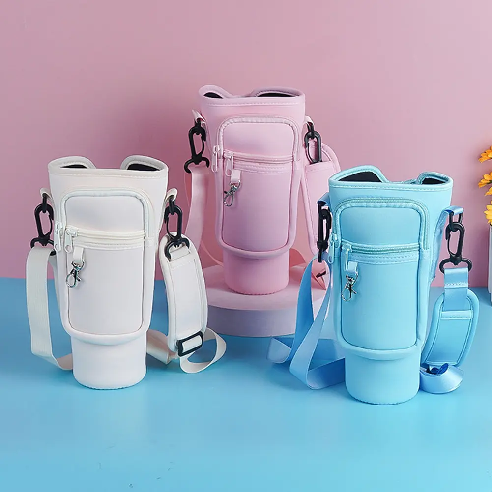 Water Bottle Carrier Bag Neoprene Water Bottle Pouch Holder for Stanley 40oz Tumbler Accessories Insulated Thermos Cup Cover