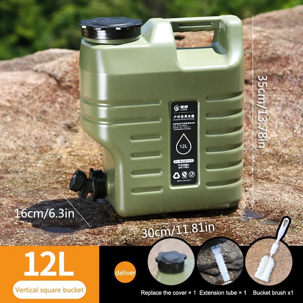 5/6/8/10/13/18/20L Camping Bucket Waterbag Large Capacity Water Pouch Detachable Faucet Driving Water Tank Travel Water Canister