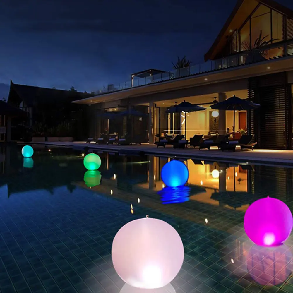 LED Garden Ball Light 16 Colors Luminous Beach Ball Summer Swimming Pool Inflatable Beach Balloons Wedding Party Decorations