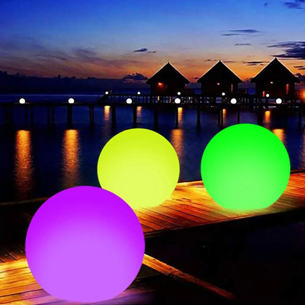 LED Garden Ball Light 16 Colors Luminous Beach Ball Summer Swimming Pool Inflatable Beach Balloons Wedding Party Decorations