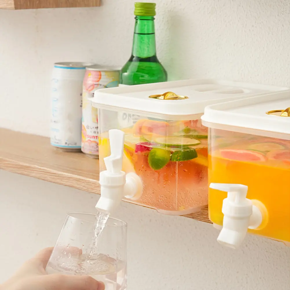 3.5/5/10L Cold Water Jug Large Capacity Cold Kettle with Faucet Beverage Dispenser Refrigerator Water Container For Summer Party