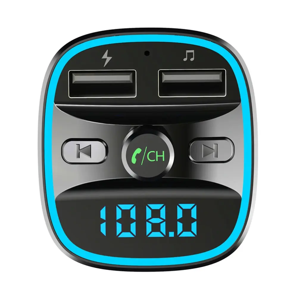 T25 Car Bluetooth 5.0 FM Modulator Transmitter Fast Charging Charger MP3 Player