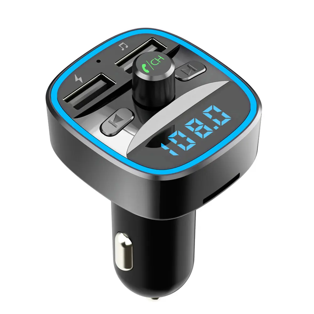 T25 Car Bluetooth 5.0 FM Modulator Transmitter Fast Charging Charger MP3 Player