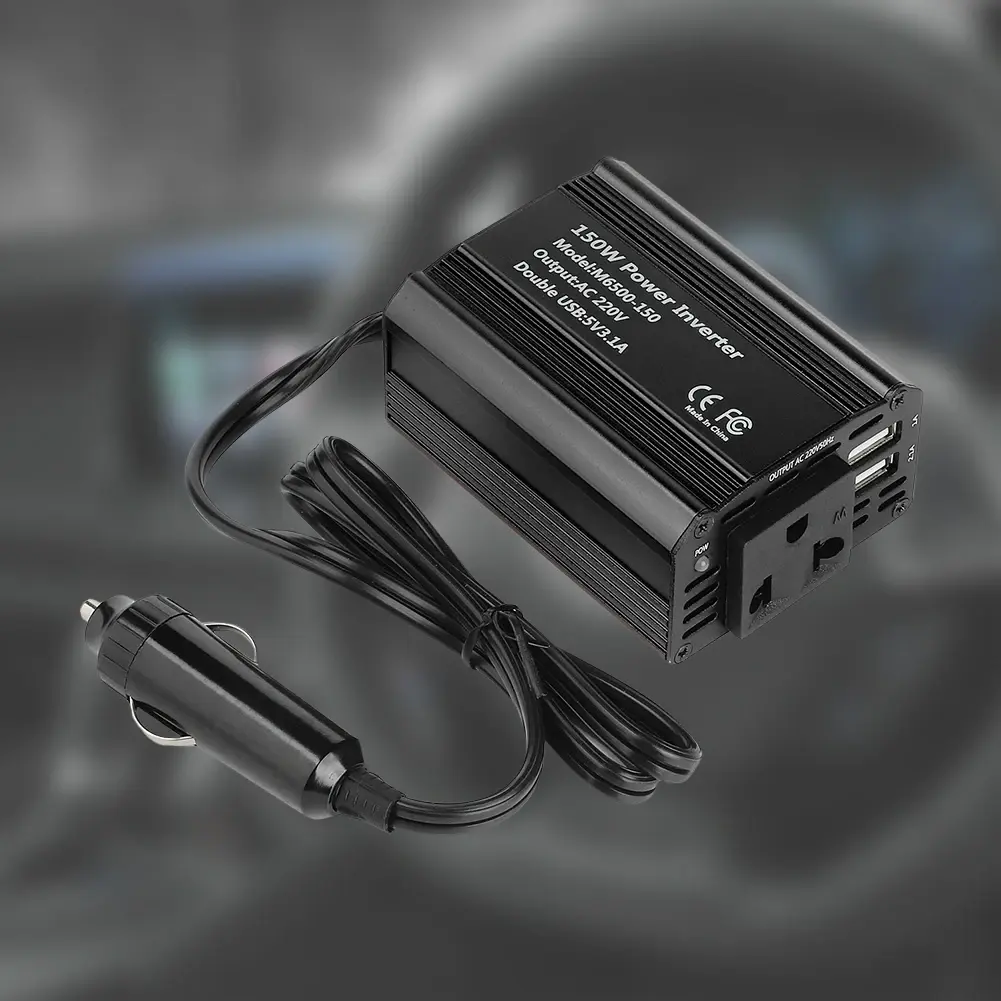 150W Automobile Inverter Converter with Cooling Fan 12V 110V/220V Power Inverter Car Charge Converter EU US Plug Socket