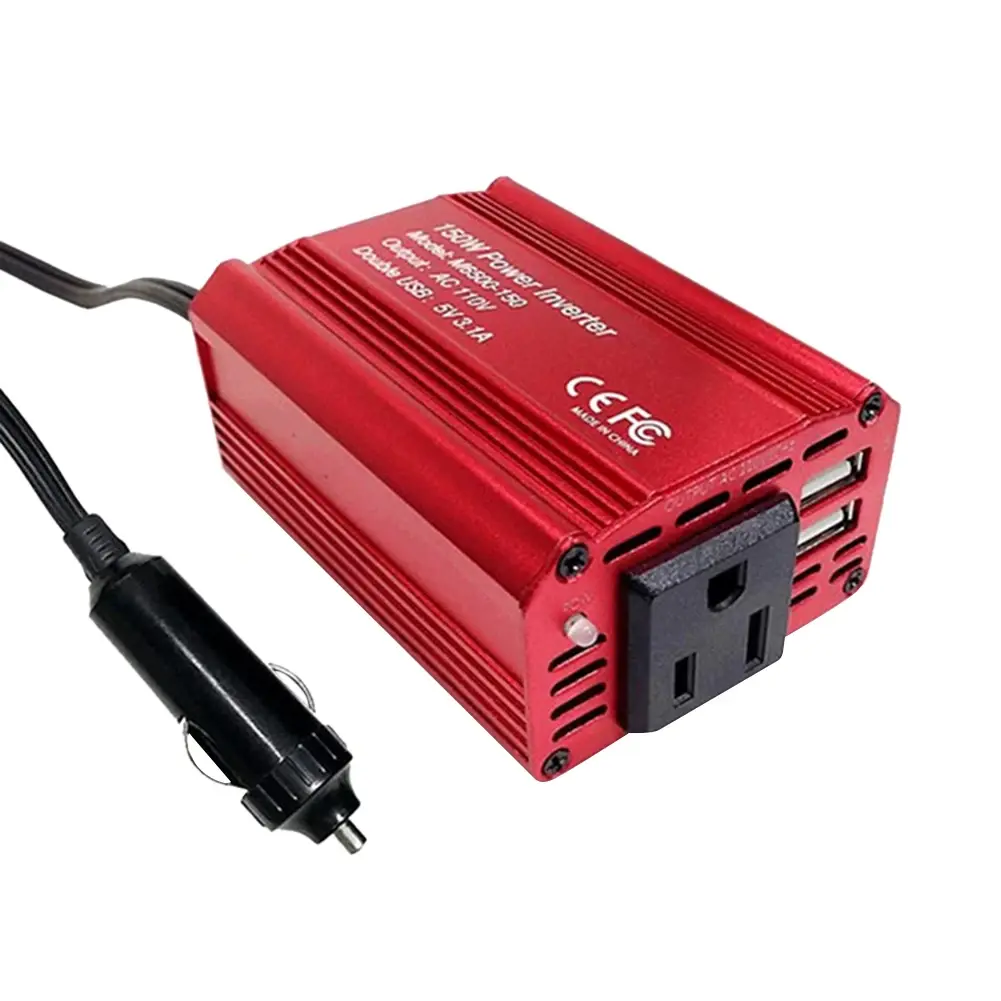150W Automobile Inverter Converter with Cooling Fan 12V 110V/220V Power Inverter Car Charge Converter EU US Plug Socket