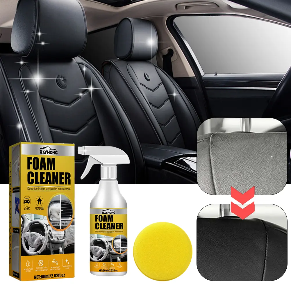 60ml Car Interior Foam Cleaner Car Interior Strong Decontamination Multi-Purpose Foam Cleaner Automobile Cleaning Accessories