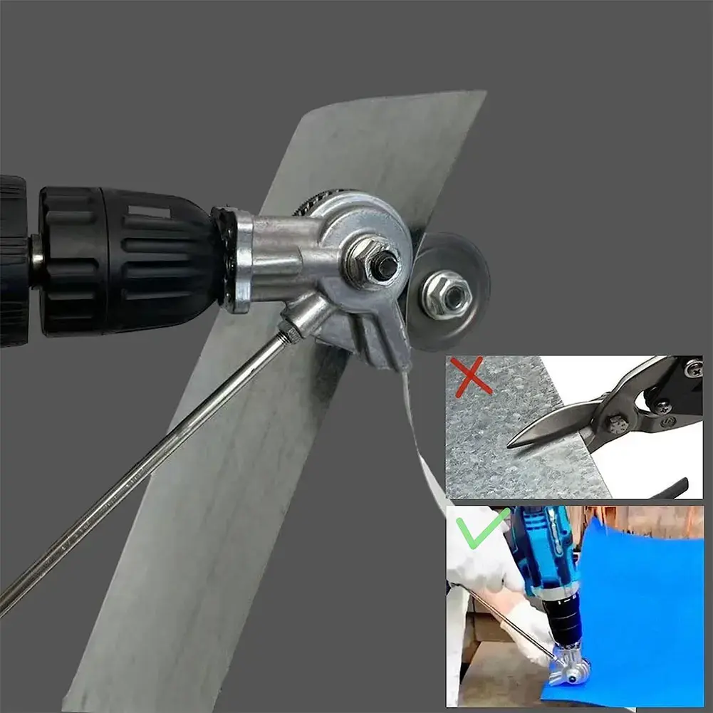 Electric Drill Plate Cutter Attachment Metal Sheet Cutter Nibbler Saw Cutter Free Cutting Tool Plate Punch Scissors Power Tools