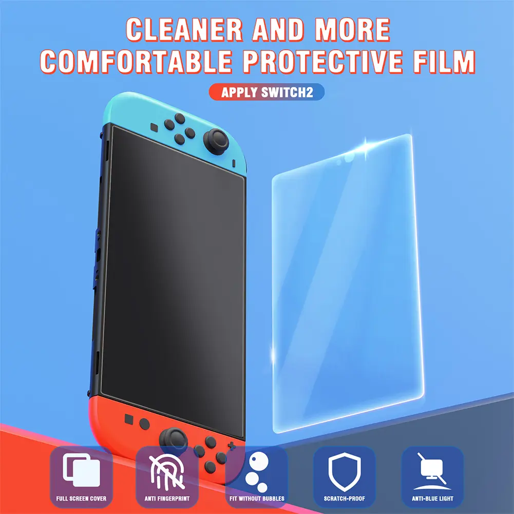 For Nintendo for Switch 2 Game Console Screen Protector Film Ultra-Clear Tempered Glass Protective Film Game Console Accessories