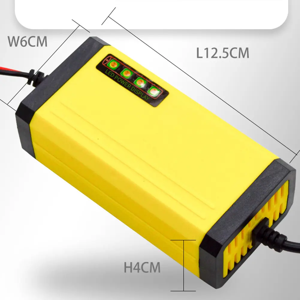 Battery Charger 12V 2A Car Motorcycle Battery Charger LED Display Multiple Protection Intelligent Current Voltage Adjustment