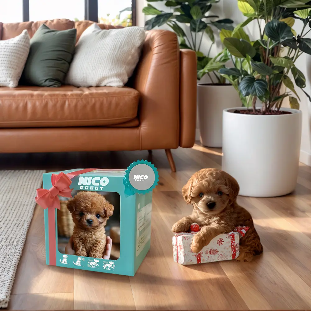 Electronic Robot Dog Interactive Plush Puppy Toy Acts Like A Real Puppy Stuffed Animal Dog Battery Operated for Kids Age 3 4 5 6