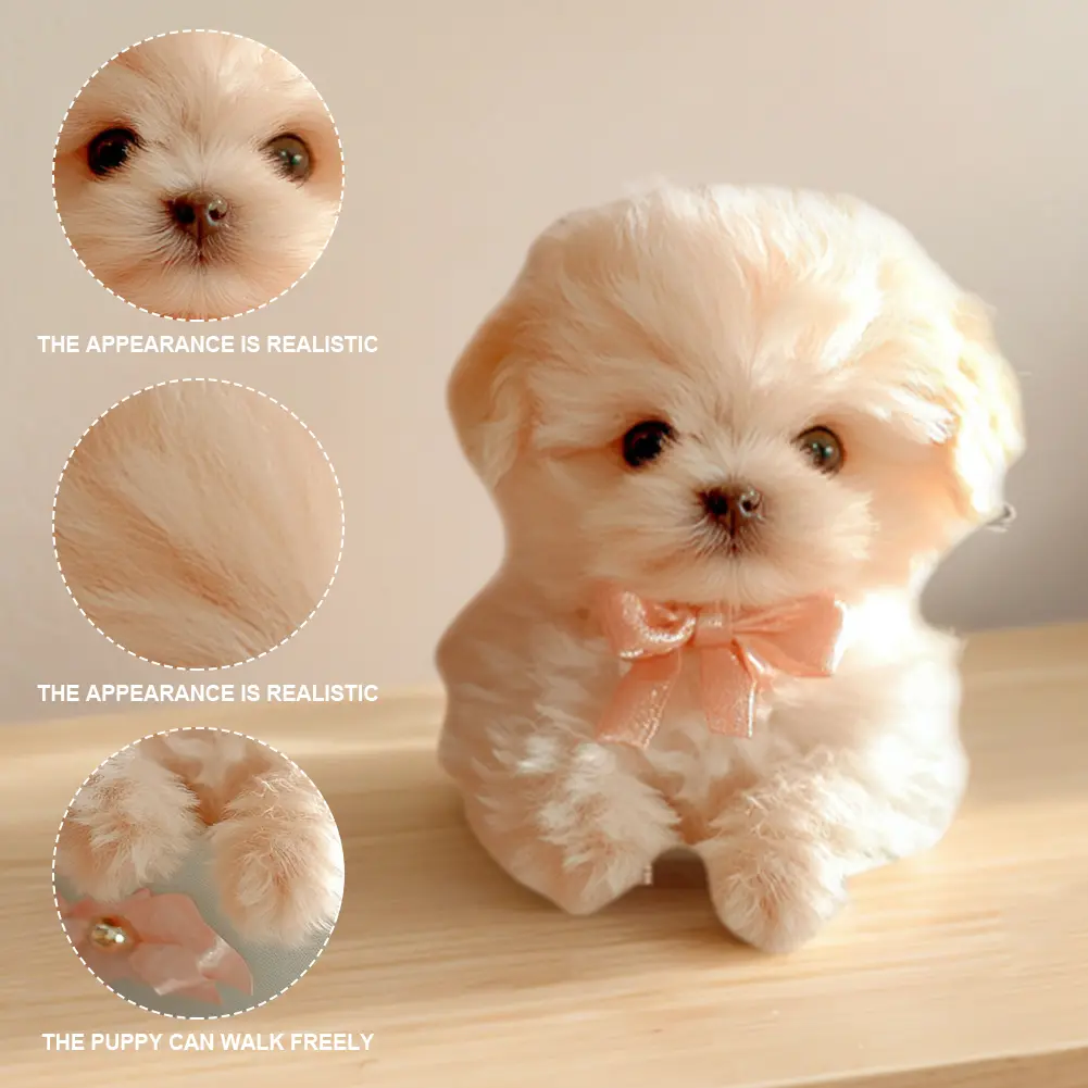 Electronic Robot Dog Interactive Plush Puppy Toy Acts Like A Real Puppy Stuffed Animal Dog Battery Operated for Kids Age 3 4 5 6