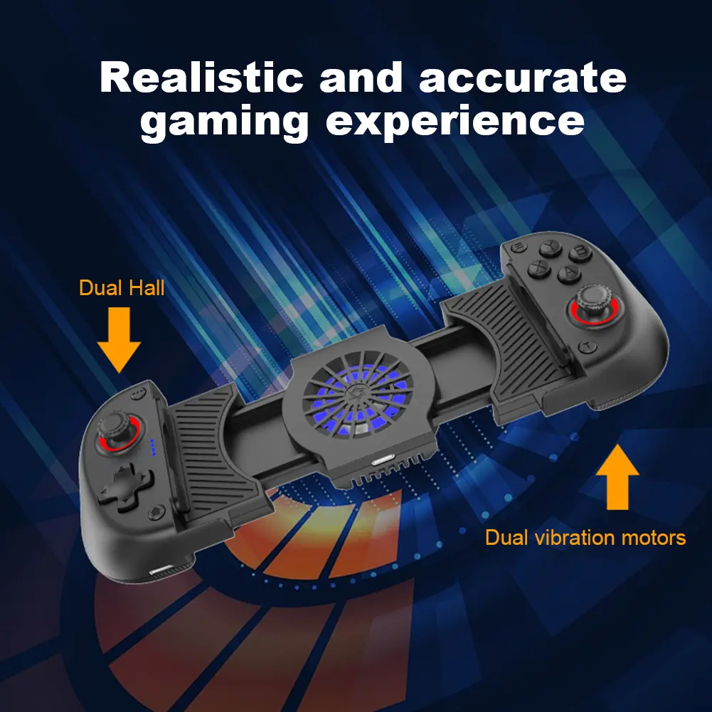 X3 Wireless Phone Controller with Cooling Fan Bluetooth-Compatible Mobile Game Controller for Android Phone iOS iPhone PC Switch
