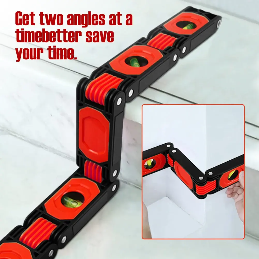 Foldable Level Meter High Precision Magnetic Level Angle Finder Gauge Carpenter Woodworking Corner Ruler Hardware Measuring Tool